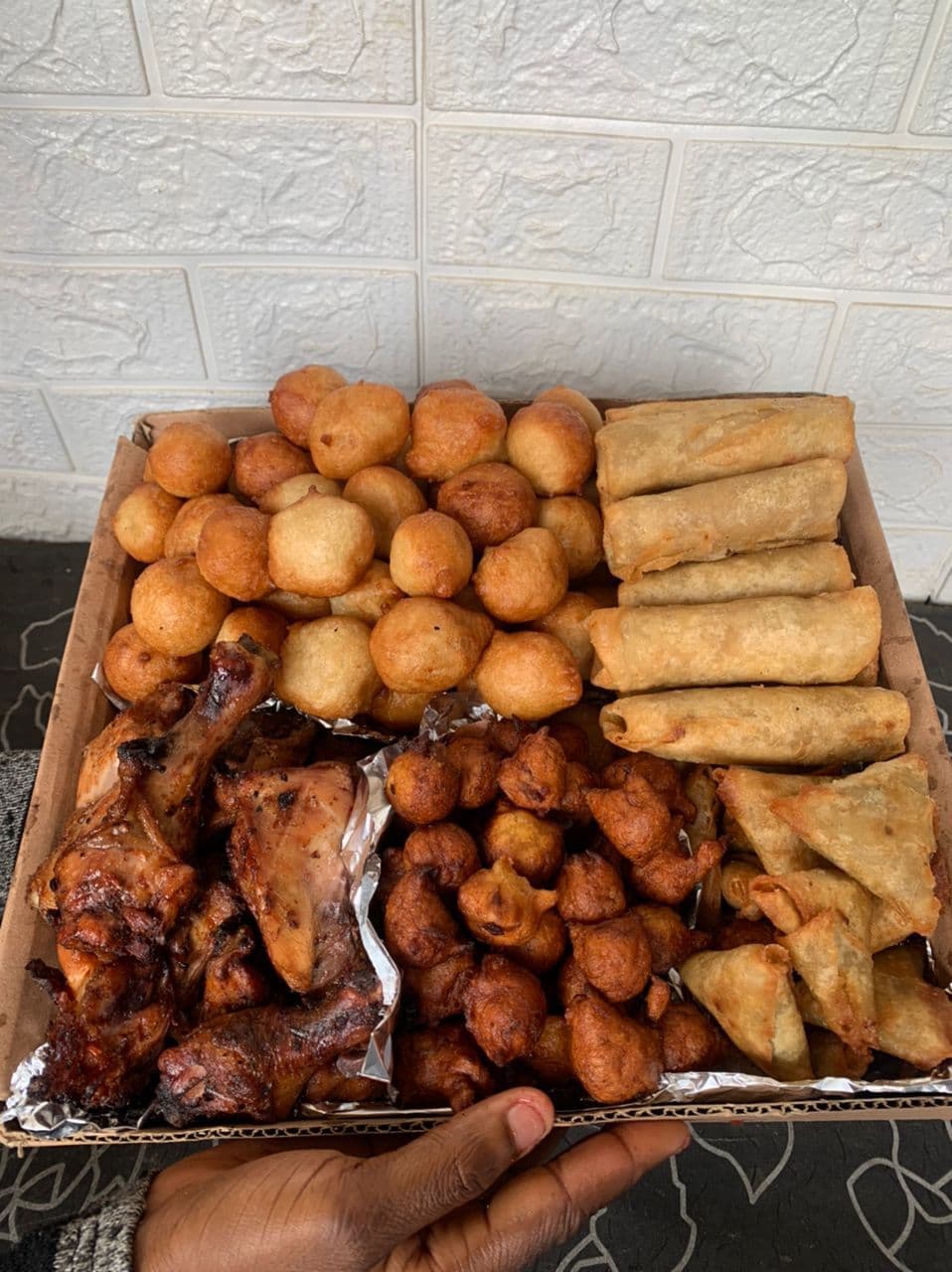 Platter for 10 with chicken ,corndog and gizzard